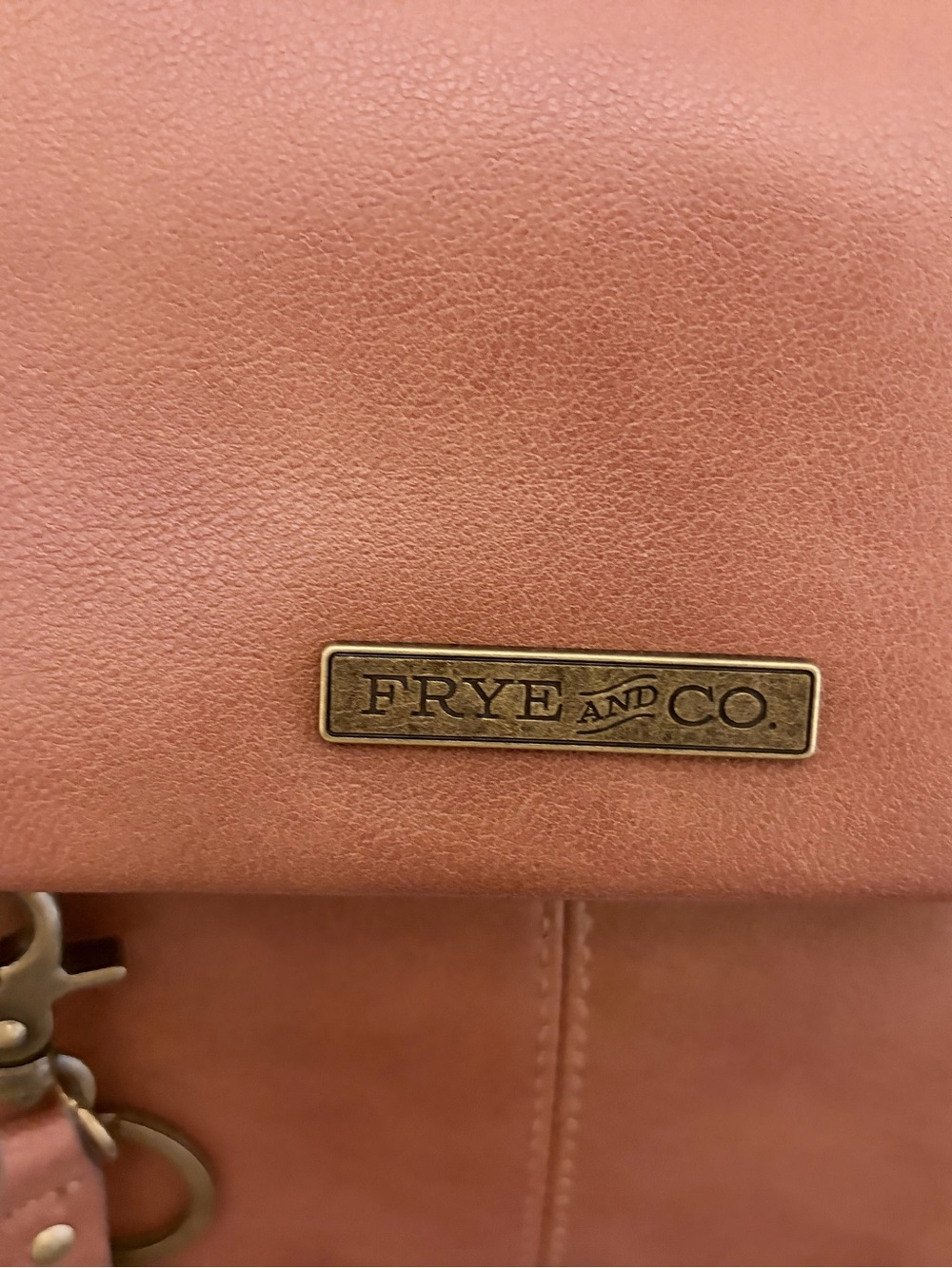 Frye & Co. NWT Cognac Foldover Backpack Faux Leather - Picture 3 of 12